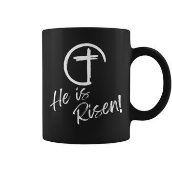 Christian Inspirational Easter He Is Risen Cross Gospel Coffee Mug | Mazezy UK