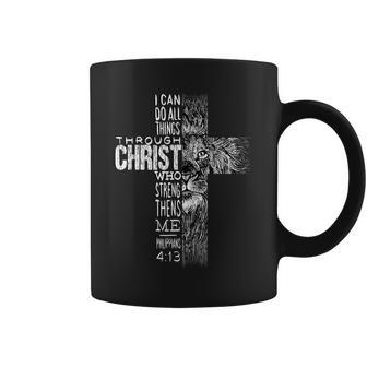 Christian Jesus Lion Of Tribe Judah Cross Lion Of Judah V4 Coffee Mug - Seseable