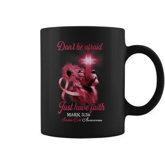 Christian Lion Cross Bible Verse Sickle Cell Awareness Coffee Mug - Seseable
