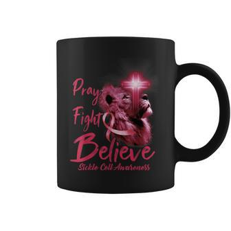Christian Lion Cross Religious Quote Sickle Cell Awareness Coffee Mug - Seseable