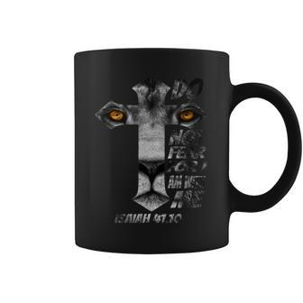 Christian Religious Bible Verse Sayings Lion Fear Scripture Coffee Mug - Seseable