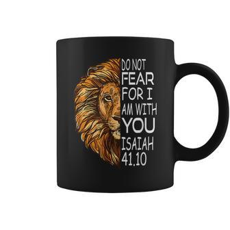 Christian Religious Bible Verse Sayings Lion Fear Scripture Coffee Mug | Mazezy