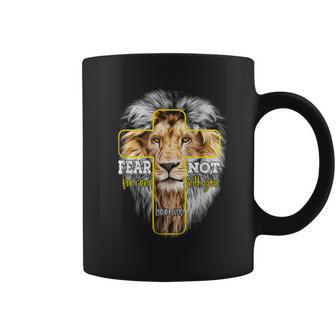 Christian Religious Bible Verse Sayings Lion Fear Scripture V2 Coffee Mug - Seseable