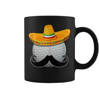 Cinco De Mayo - Golf Ball Mustache Mexican Golf Player Coffee Mug - Seseable