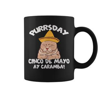 Cinco De Mayo Purrsday Cat Sombrero Mexican Party Cats Lover Coffee Mug | Mazezy