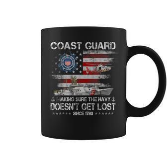 Coast Guard Veteran Uscg American Flag Veterans Day Coffee Mug - Seseable