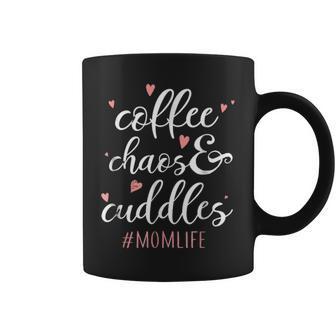 Coffee Chaos And Cuddles Mom Life Mother With Kids Coffee Mug - Seseable
