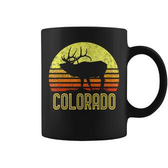 Colorado Elk Hunter Dad Vintage Retro Sun Bow Hunting Gift Coffee Mug - Seseable