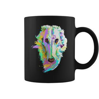 Colored Borzoi Dog Coffee Mug | Mazezy