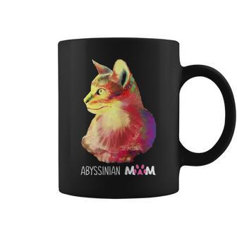 Colorful Abyssinian Cat Mom For Kitten Lover Mothers Day Coffee Mug - Seseable