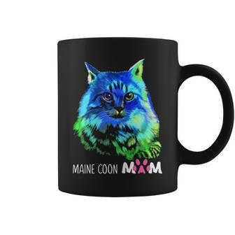 Colorful Maine Coon Cat Mom Funny Kitten Lover Mothers Day Coffee Mug - Seseable