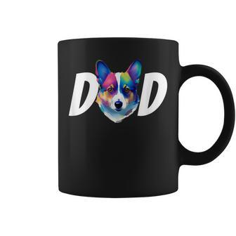 Colorful Pembroke Welsh Corgi Dad Dog Lovers Fathers Day Coffee Mug - Thegiftio UK