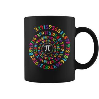 Colorful Pi Swirl - Pi Day And Math Lover Coffee Mug - Seseable