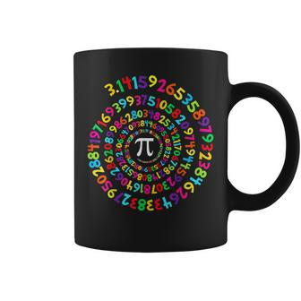 Colorful Pi Swirl Pi Day & Math Lover Gifts Coffee Mug - Seseable