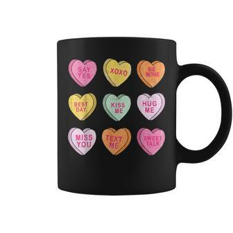Conversation Hearts Cute Pink Heart Happy Valentines Day Coffee Mug - Seseable