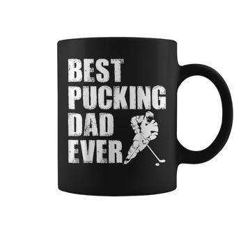 Cool Hockey Dad Gift Funny Best Pucking Dad Ever Sports Gag Coffee Mug | Mazezy