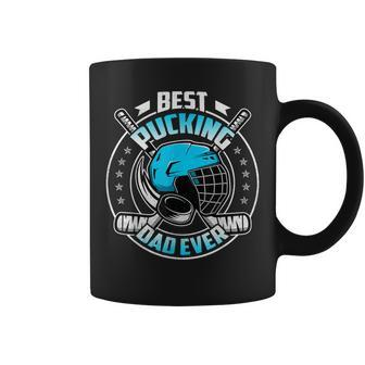 Cool Hockey Dad Gifts Funny Best Pucking Dad Ever Sports Coffee Mug | Mazezy DE