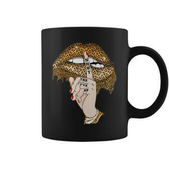 Cool Leopard Lips Shut The Fuck Up Lgbt Pride Month Coffee Mug | Mazezy UK