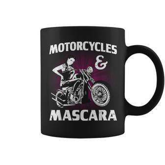 Cool Motorcycles And Mascara For Women Girls Makeup Bikers Coffee Mug - Seseable
