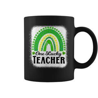 Cool One Lucky Teacher Rainbow St Patricks Day Coffee Mug - Seseable