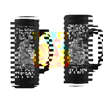 Coolest Turkey In Town Little Boys Thanksgiving Toddler Baby Coffee Mug - Thegiftio