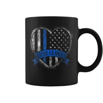 Cop Grandpa Thin Blue Line Police Officer Proud Grandfather Coffee Mug | Mazezy