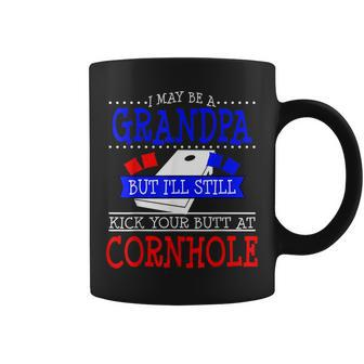 Cornhole Grandpa Funny Gift Kick Butt Bean Bag Toss Coffee Mug | Mazezy