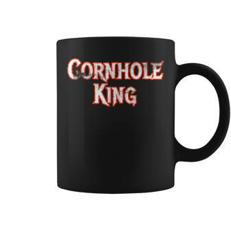 Cornhole King Funny Dad Fathers Best Bar Beer Toss Coffee Mug | Mazezy