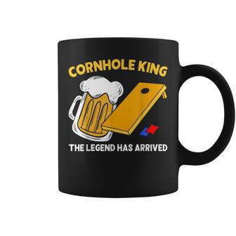 Cornhole King The Legend Has Arrived Drinking Beer Bean Bag Coffee Mug - Seseable