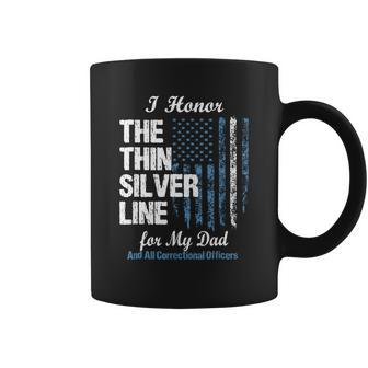 Correctional Officer Dad - Thin Silver Line Corrections Coffee Mug - Thegiftio UK