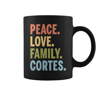 Cortes Last Name Peace Love Family Matching Coffee Mug - Seseable