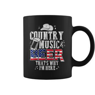 Country Music And Beer Thats Why Im Here Funny Coffee Mug | Mazezy