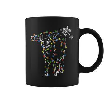 Cow Christmas Light Snowflake Funny Xmas Coffee Mug | Mazezy