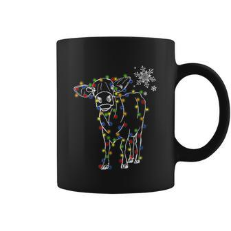 Cow Christmas Light Tree Cow Xmas Snow Lover Coffee Mug | Mazezy