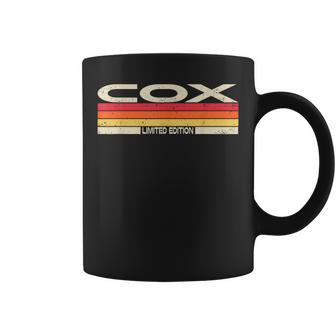 Cox Nachname Retro Sunset Tassen, 80er 90er Jahre Geburtstag Familientreffen - Seseable