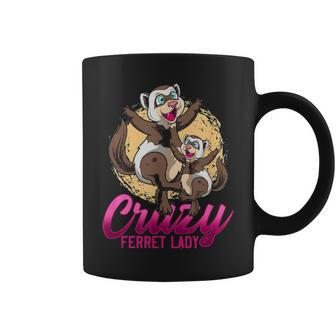 Crazy Ferret Lady Cute Pet Animal Lover Mother Daughter Coffee Mug - Seseable