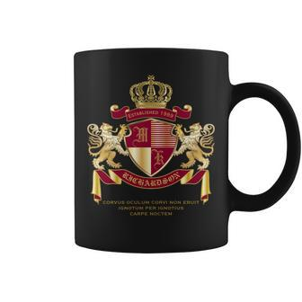 Create Your Own Coat Of Arms Red Gold Lion Emblem Coffee Mug - Seseable