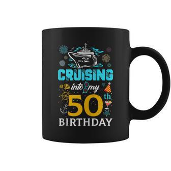 Cruising Into My 50 Year Old Birthday Squad 50Th Cruise Bday Coffee Mug - Seseable