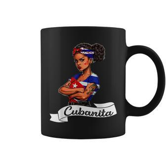 Cubanita Flag Cubana Cuba Women Girl Cuban Pride Mujer Coffee Mug | Mazezy