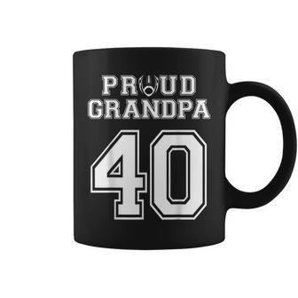 Custom Proud Football Grandpa Number 40 Personalized For Men Coffee Mug | Mazezy