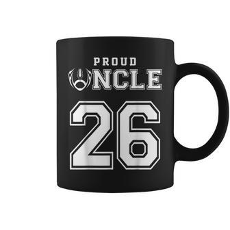 Custom Proud Football Uncle Number 26 Personalized For Men Coffee Mug | Mazezy