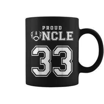 Custom Proud Football Uncle Number 33 Personalized For Men Coffee Mug | Mazezy