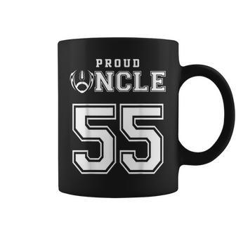 Custom Proud Football Uncle Number 55 Personalized For Men Coffee Mug | Mazezy