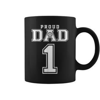 Custom Proud Volleyball Dad Number 1 Personalized For Men  Coffee Mug