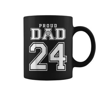 Custom Proud Volleyball Dad Number 24 Personalized For Men  Coffee Mug