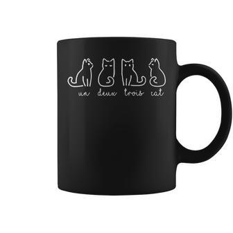 Cute Abstract Un Deux Trois Cat French Kitty V2 Coffee Mug - Seseable