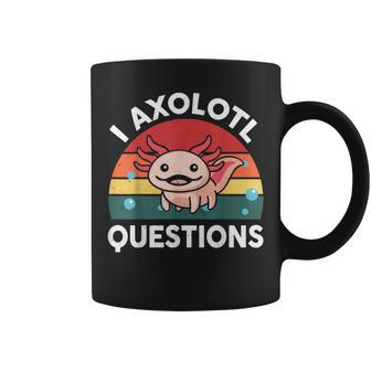 Cute Axolotl- I Axolotl Questions Retro Funny Coffee Mug - Seseable