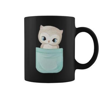Cute Baby Owl In Your Pocket Peeking Pet Animal Owls Lover Coffee Mug - Seseable