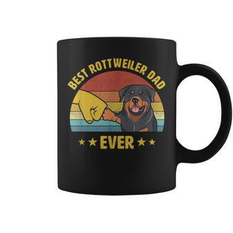 Cute Best Rottweiler Dad Ever Proud Vintage Rottie Father Coffee Mug - Seseable