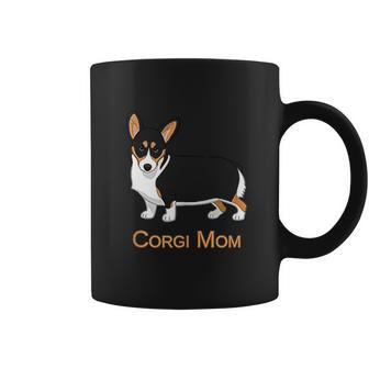 Cute Black Tricolor Pembroke Welsh Corgi Mom Dog Lover Coffee Mug - Thegiftio UK